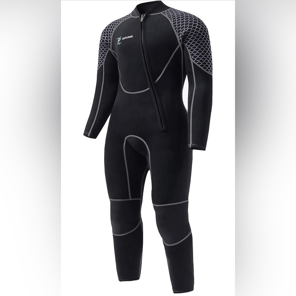 NEW- 3mm Neoprene Men’s Wetsuit - Front Zip Full Body Dive Skin Rash Guard